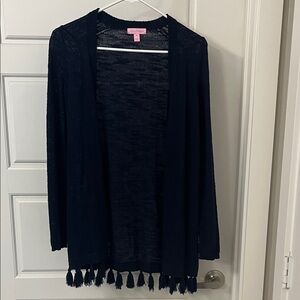 Lilly Pulitzer Navy Tassel Cardigan - XS